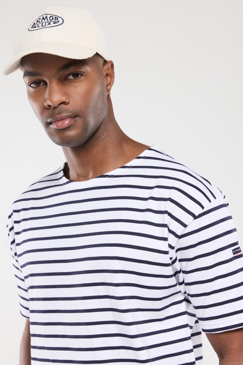 Armor Lux Herren T-Shirt, Weiss (400 Blanc/Navire)