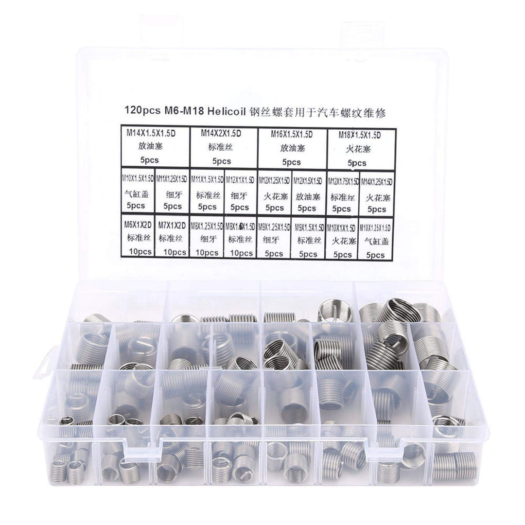 120 Stück Helicoils, M6 M7 M8 M9 M10 M11 M12 M14 M16 M18 Edelstahl Helicoil Typ Freilaufdrahtgewinde