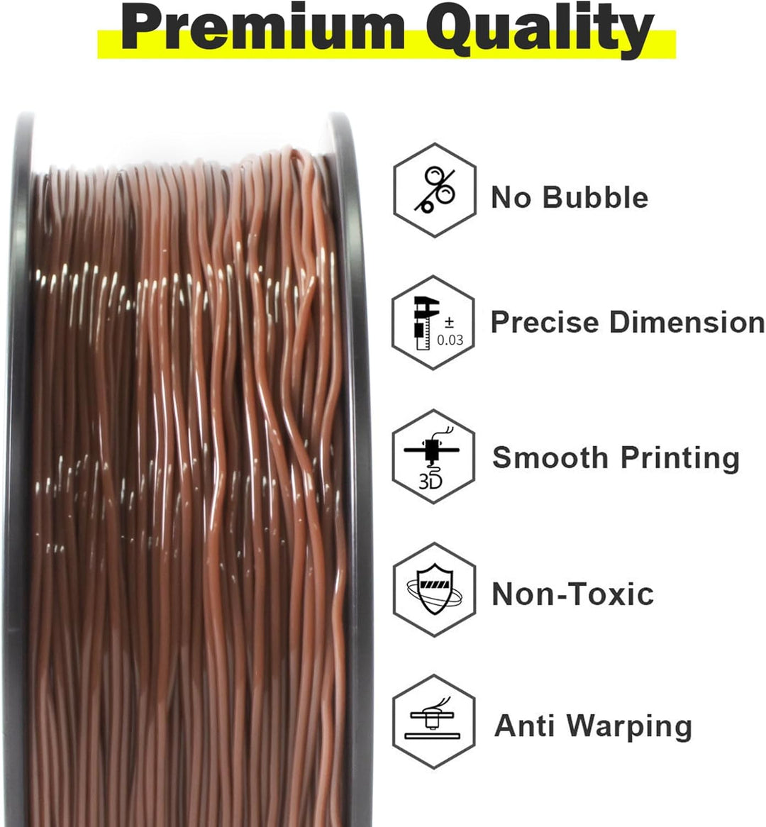 GEEETECH TPU filament 1,75mm Braun, Flexible 3D Drucker Filament 1kg 1 Spool Braun-1KG, Braun-1KG