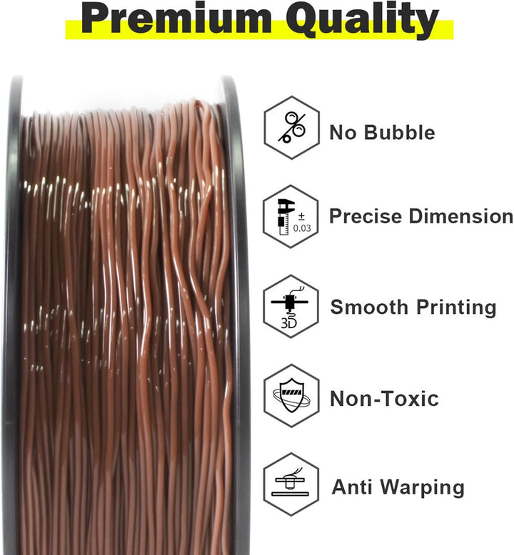 GEEETECH TPU filament 1,75mm Braun, Flexible 3D Drucker Filament 1kg 1 Spool Braun-1KG, Braun-1KG
