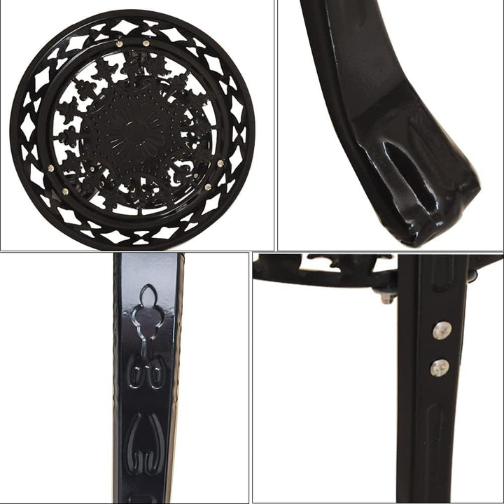 Cre Cra Pflanzenständer,2 Ebenen,für drinnen und draussen,Blumentopfhalter,Metall Blumenständer schw