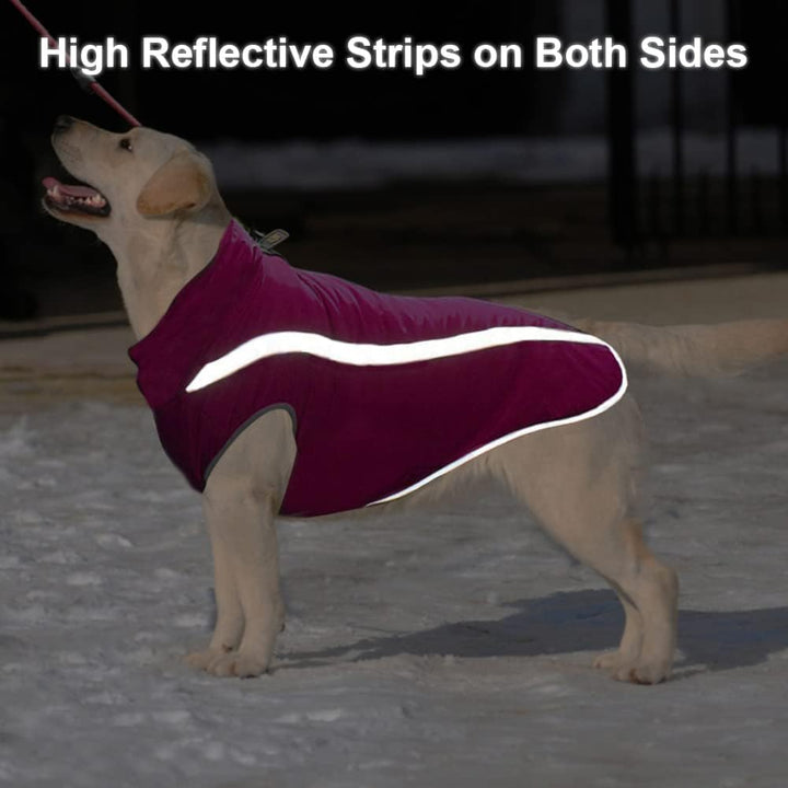 FEimaX Hundemantel Hundejacke wasserdichte Reflektierende Wintermantel mit Fleece Gefüttert Hund Wel