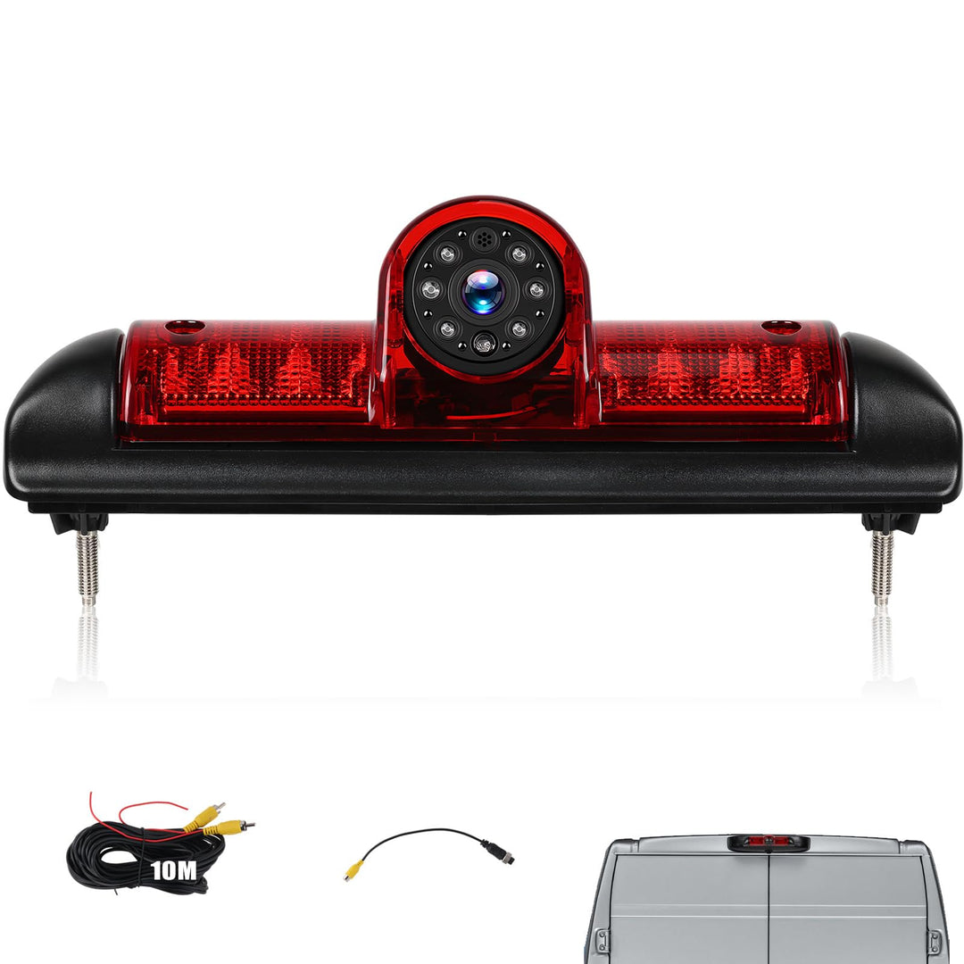 CAMECHO Bremsleuchte Rückfahrkamera HD Nachtsicht IP67 Wasserdichter Kamera für FIAT Ducato Peugeot