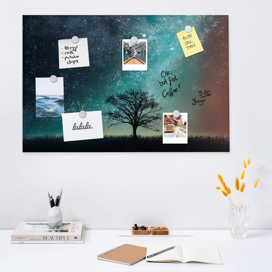 Navaris Magnettafel Memoboard zum Beschriften - 70 x 50cm Notiztafel magnetisch div. Designs - Tafel