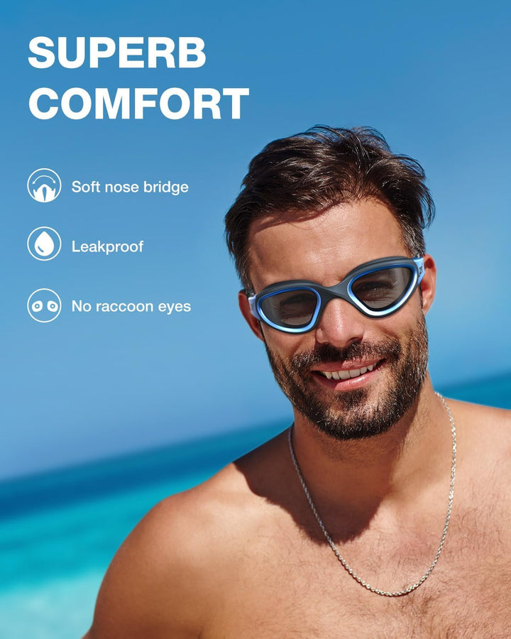 ZIONOR G1 - Polarisierte Schwimmbrille für Unisex und Erwachsene und Damen, beschlagfrei, 100% UV-Sc