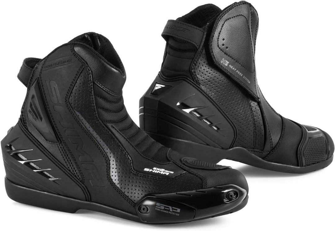 SHIMA SX-6 Men, Motorradsteifel Herren | Verstärkte Leder Motorradschuhe mit Seitlichem Reissverschl