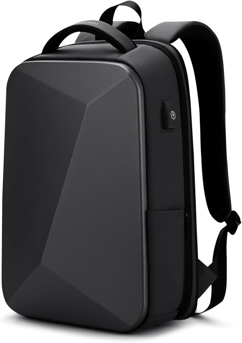 FENRUIEN Laptop Rucksack 26L Wasserdicht Schulrucksack Schwarz mit USB-Ladeanschluss Anti Diebstahl