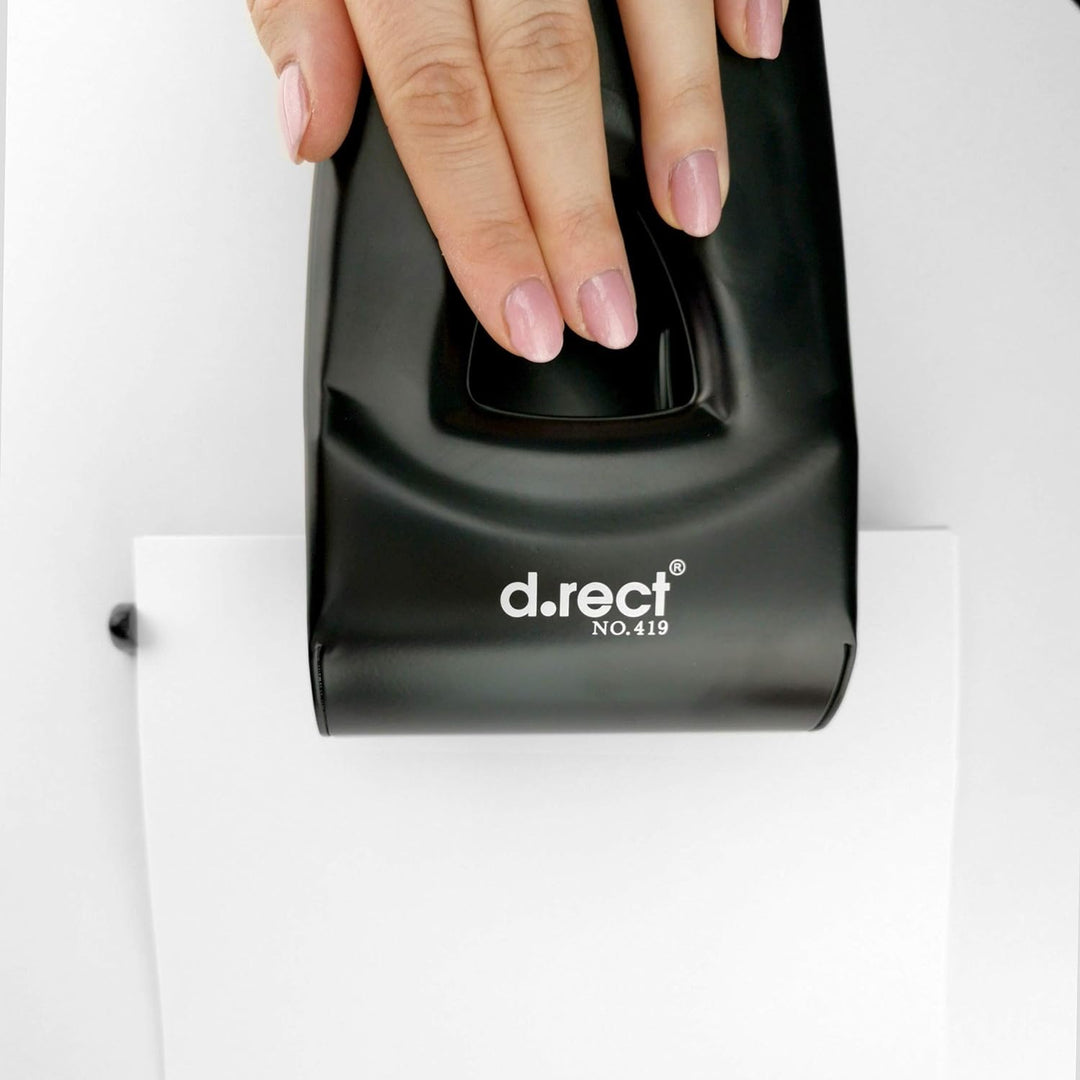 D.RECT 0419 Locher 65 Blatt | Papierlocher | Bürolocher | Anschlagschiene mit Formatvorgaben 65 Blat