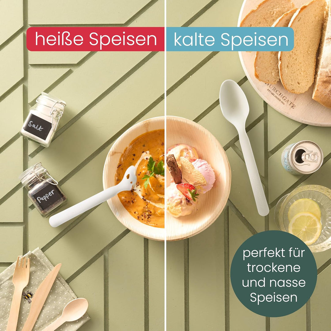 HAAGO - 200 Löffel Besteck Set - Wiederverwendbares, spülmaschinenfestes Hochleistungsbesteck für Pa