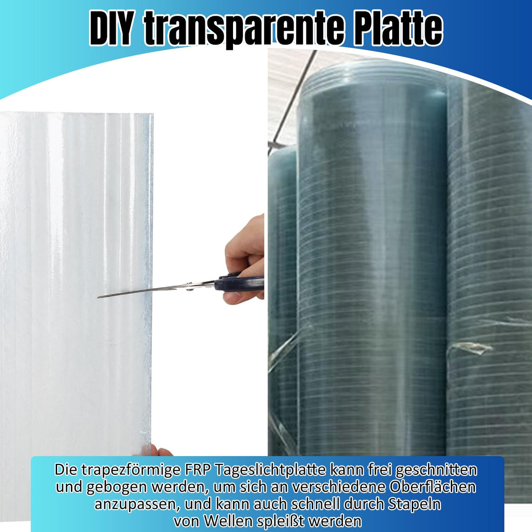 Vkechh Trapezblech Wellplatten Transparent 90 * 160cm FRP-Tageslichtplatten 2mm Wellblechplatten für