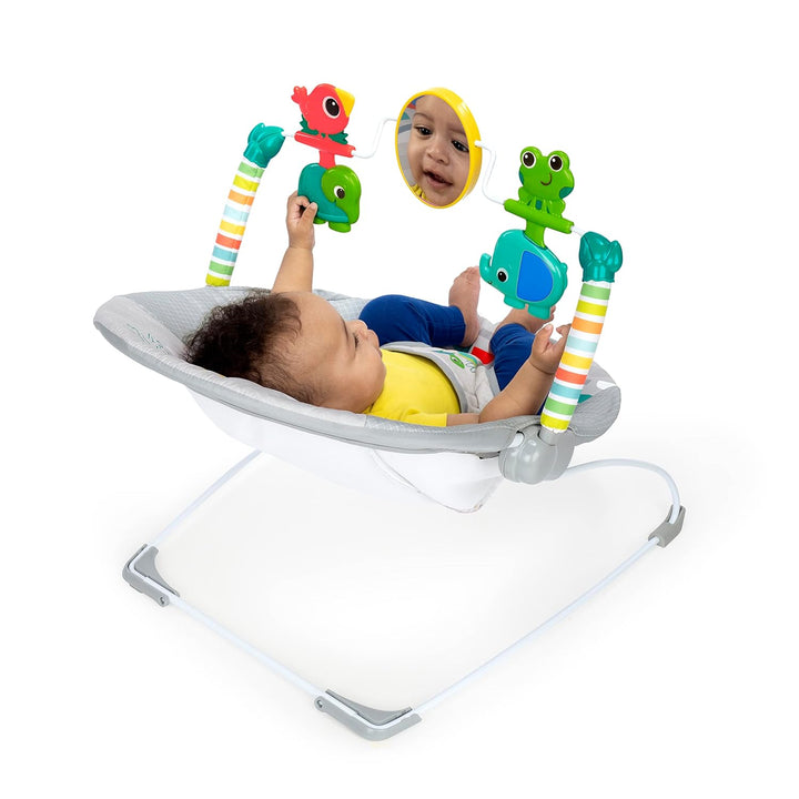 Bright Starts - Playful Paradise, Bequeme Babywippe mit beruhigender Vibration und Spielzeug, Unisex