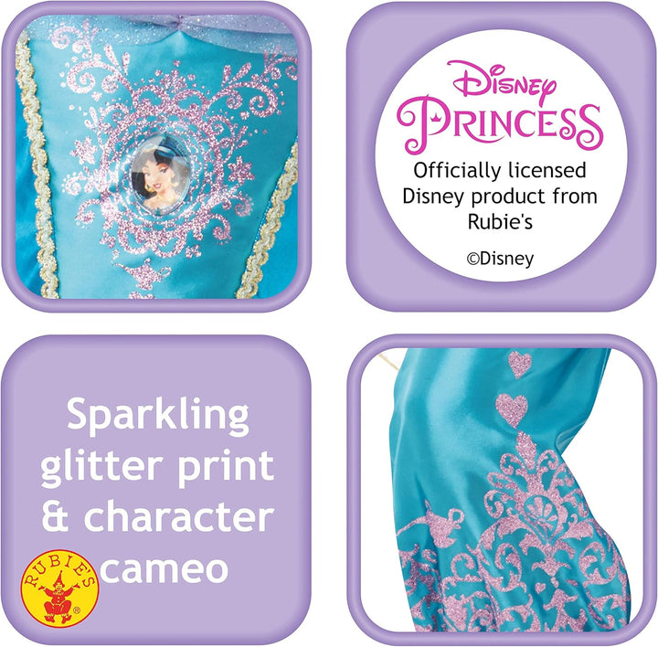 Rubie's 640724M Offizielles Disney-Prinzessinnenkostüm Jasmin, mit Edelsteinmotiv, Mädchen, Grösse M