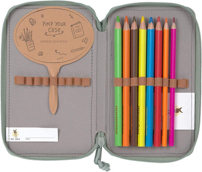 LÄSSIG Federmäppchen befüllt 20-teilig / School Triple Pencil Case Unique Gelb, Gelb