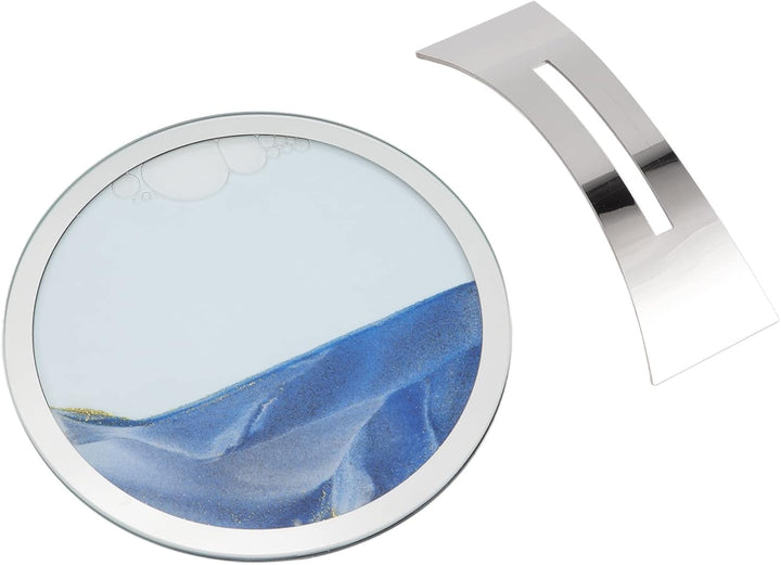 AUNMAS Moving Sand Art Picture Sandscapes, Round Moving Sand Art Frame Sand Art Liquid Motion Stress