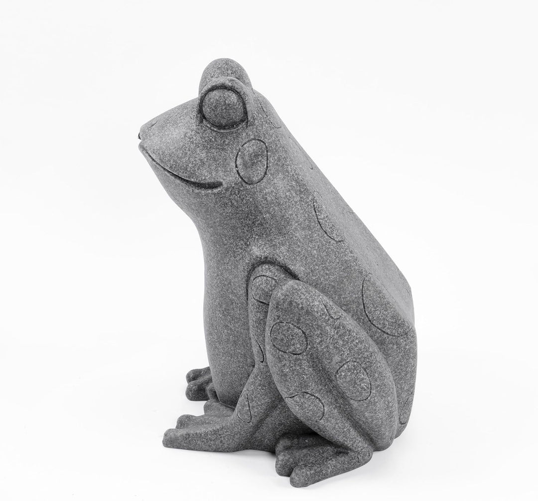 esotec Solar Wasserspeier Set Frosch sitzend, Solarpumpe, Teichfigur Gartenfigur Gartenstatue, Tauch