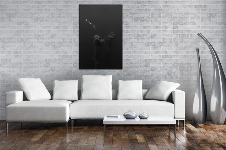 deyoli tiefer Tauchgang zum Meeresgrund Effekt: Schwarz&amp;Weiss, Format: 80x60 als Leinwandbild, Motiv