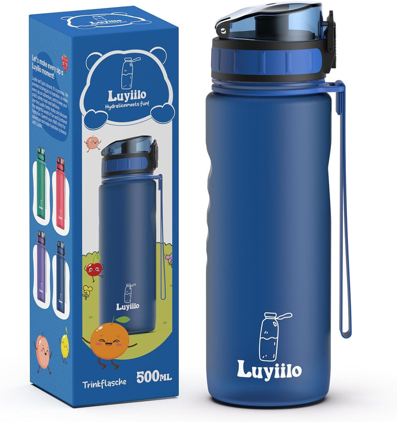 Luyiilo Kinder Trinkflasche Auslaufsicher, Sport Trinkflasche Schule für Wandern & Fitnessstudio, Ko