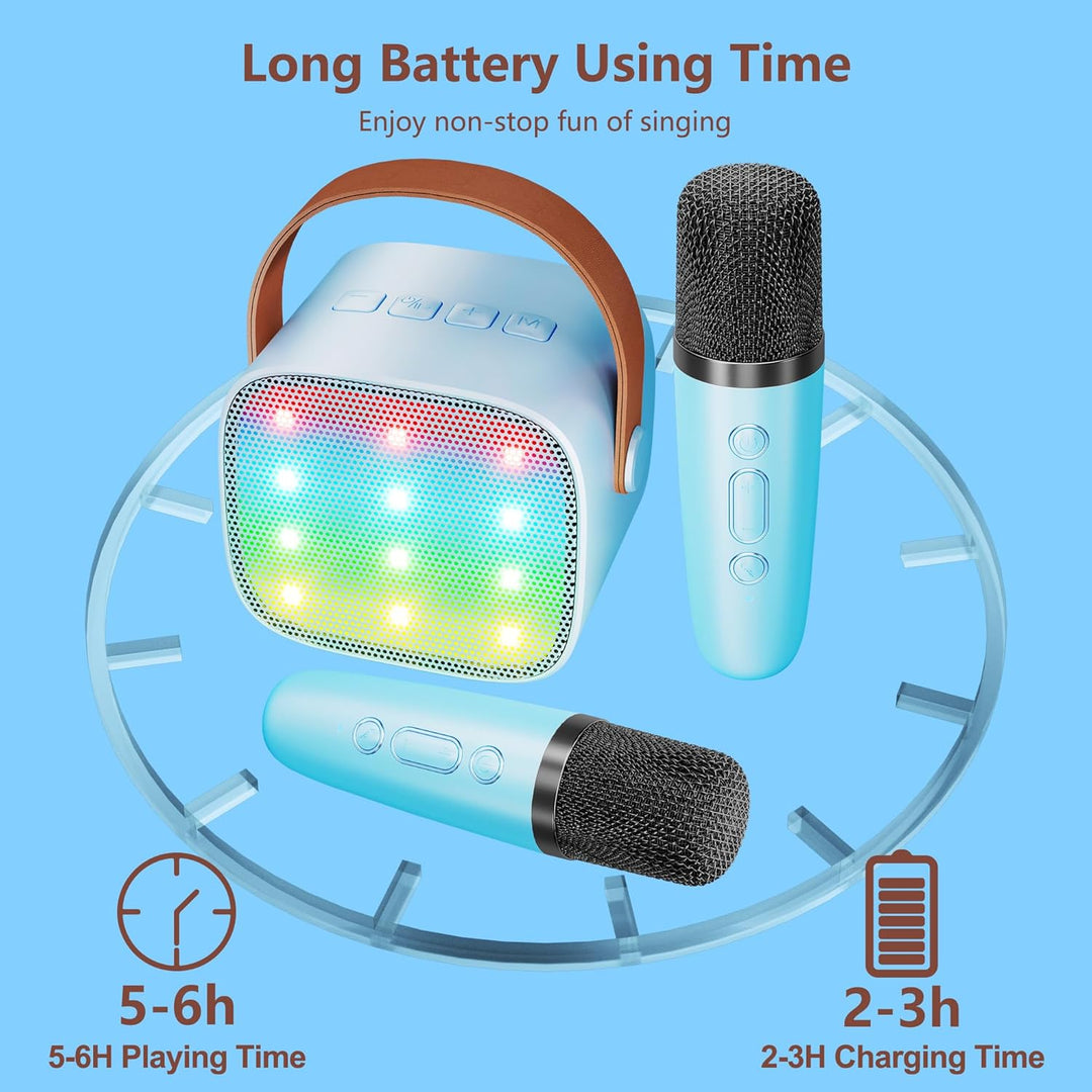 BONAOK Mikrofon Karaoke Spielzeug 2 Mikrofon, Bluetooth Karaokemaschinen für Kinder Erwachsene, Kara
