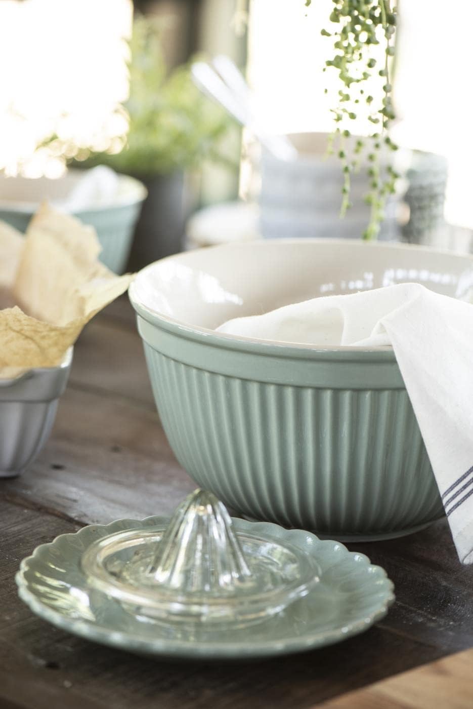 IB Laursen - Set mit 3 Schalen – Mynte Green Tea – Grün – Steingut