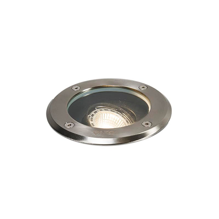 Qazqa - Modern Moderner Outdoor-Bodenstrahler Aussen Befahrbar Stahl I Silber I nickel matt verstell