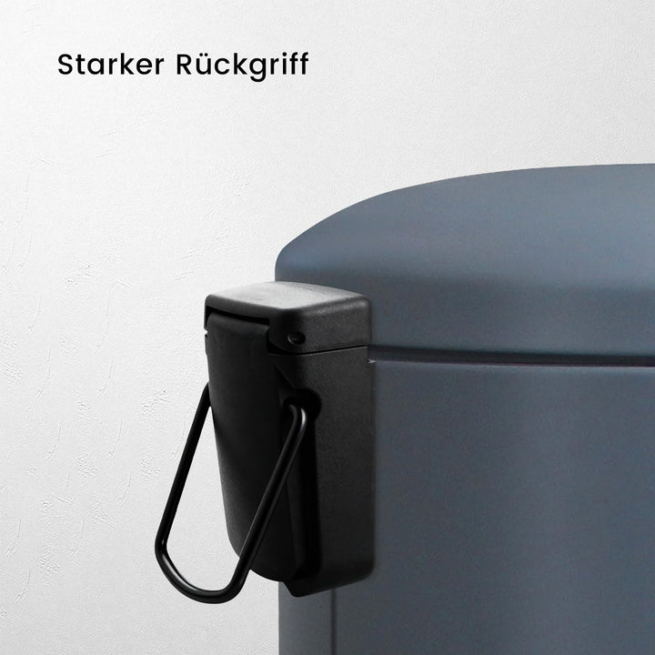 Mülleimer,30L Tretmülleimer mit Softclose-Deckel,30 Liter Abfalleimer mit Fusspedal,Rund Mülleimer m