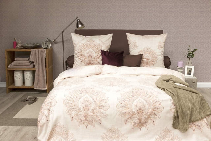 Heckett Lane Wendebettwäsche 100% Baumwolle Mako-Satin Shelly 135x200 (80x80) Rosa 135x200 + 1x 80x8