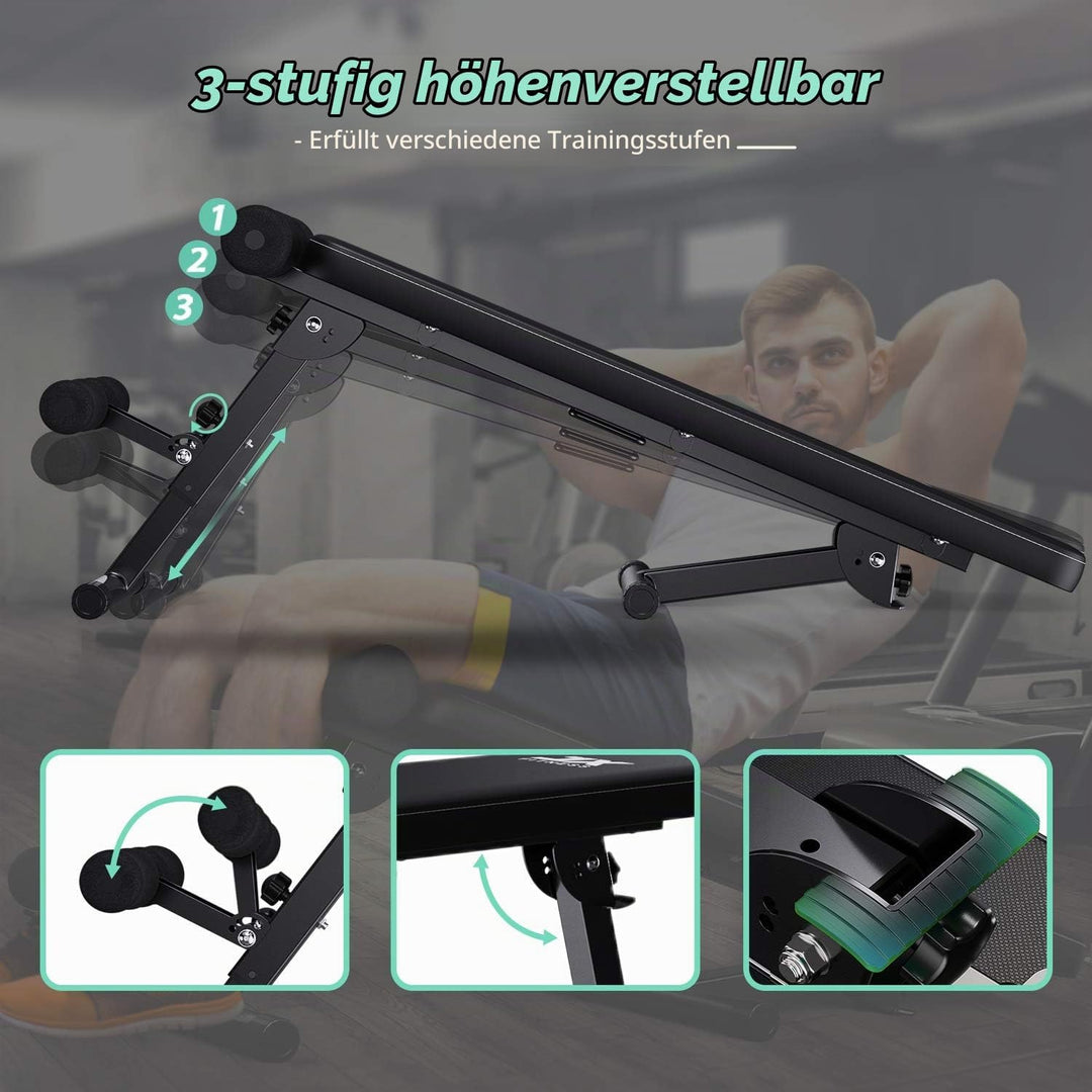 JX FITNESS Multifunktion Hantelbank Trainingsbank Flachbank Klappbare Hantelbänke und Rückentrainer,