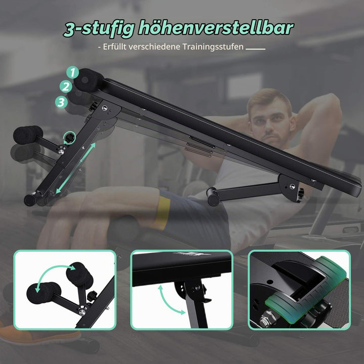 JX FITNESS Multifunktion Hantelbank Trainingsbank Flachbank Klappbare Hantelbänke und Rückentrainer,