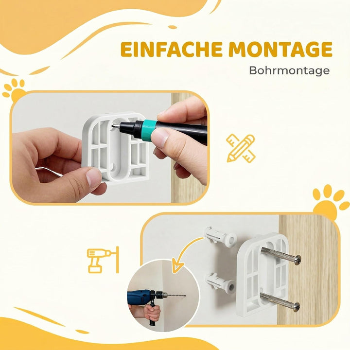 PawHut Treppenschutzgitter Türschutzgitter 74,5-111,5cm Kinderschutzgitter mit Auto-Close, Beidseiti