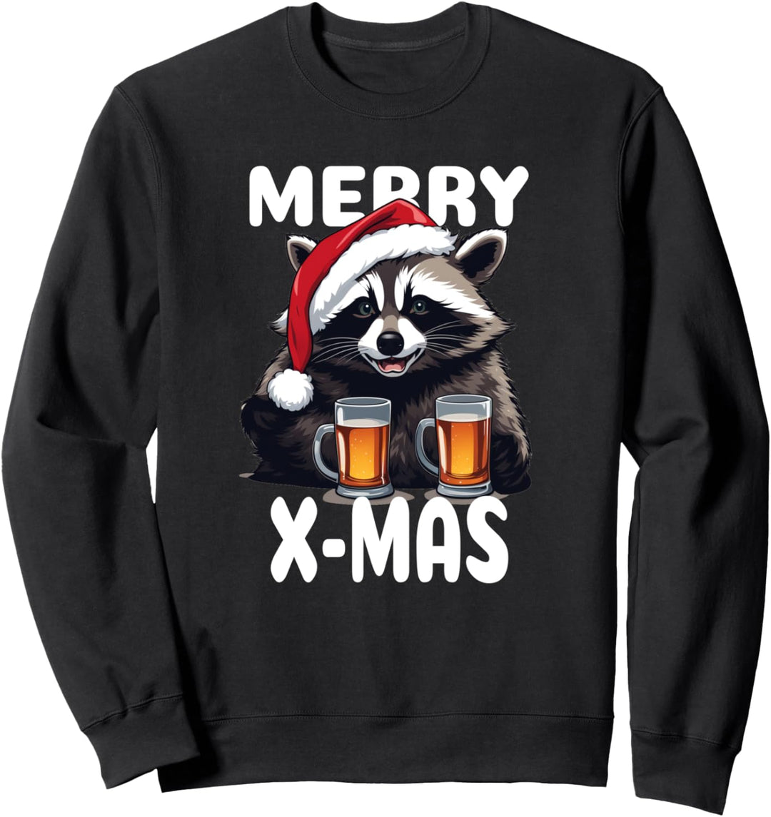 Frohe Weihnachten Waschbär Sweatshirt