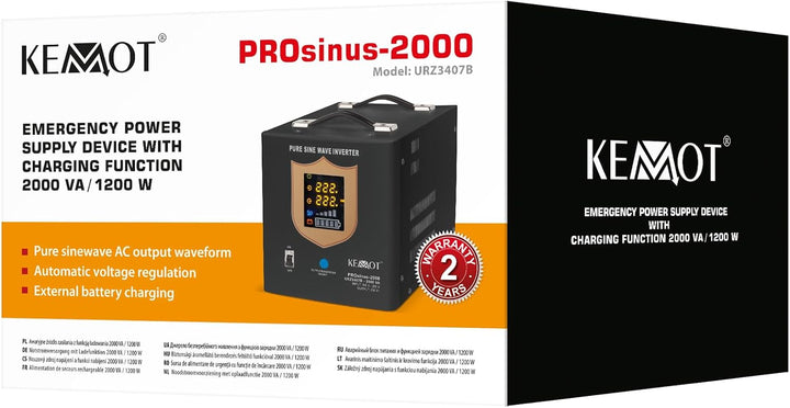 Notstromversorgung KEMOT PROsinus-1200 URZ3407B Wechselrichter reiner Sinus Ladefunktion 12V 230V 20