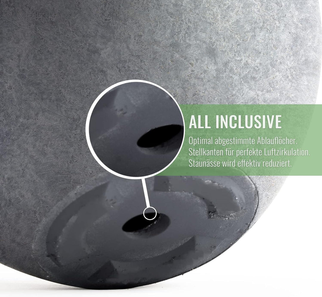 Pflanzwerk® Pflanzkübel Pflanzschale Bowl Ø 36cm Lava Hellgrau *Frostbeständige Blumenschale* *Deuts