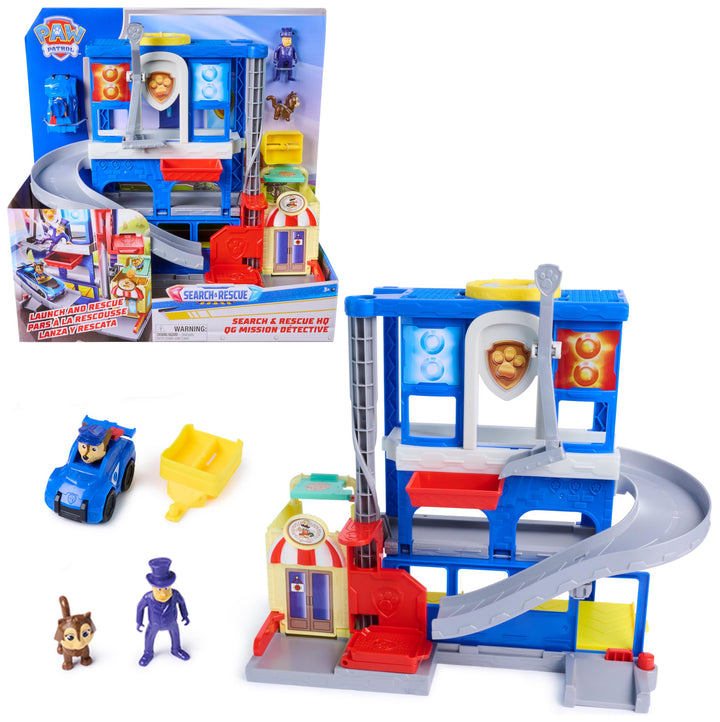 PAW PATROL - Search & Rescue: Pup Squad Hauptquartier Spielset mit Chase Racer, Bürgermeister Besser