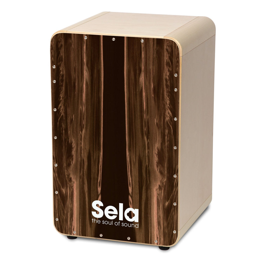 Sela SE 105 CaSela Dark Nut Snare Cajon - Hard Splash Spielfläche, spielfertig aufgebaut, Heller Kor