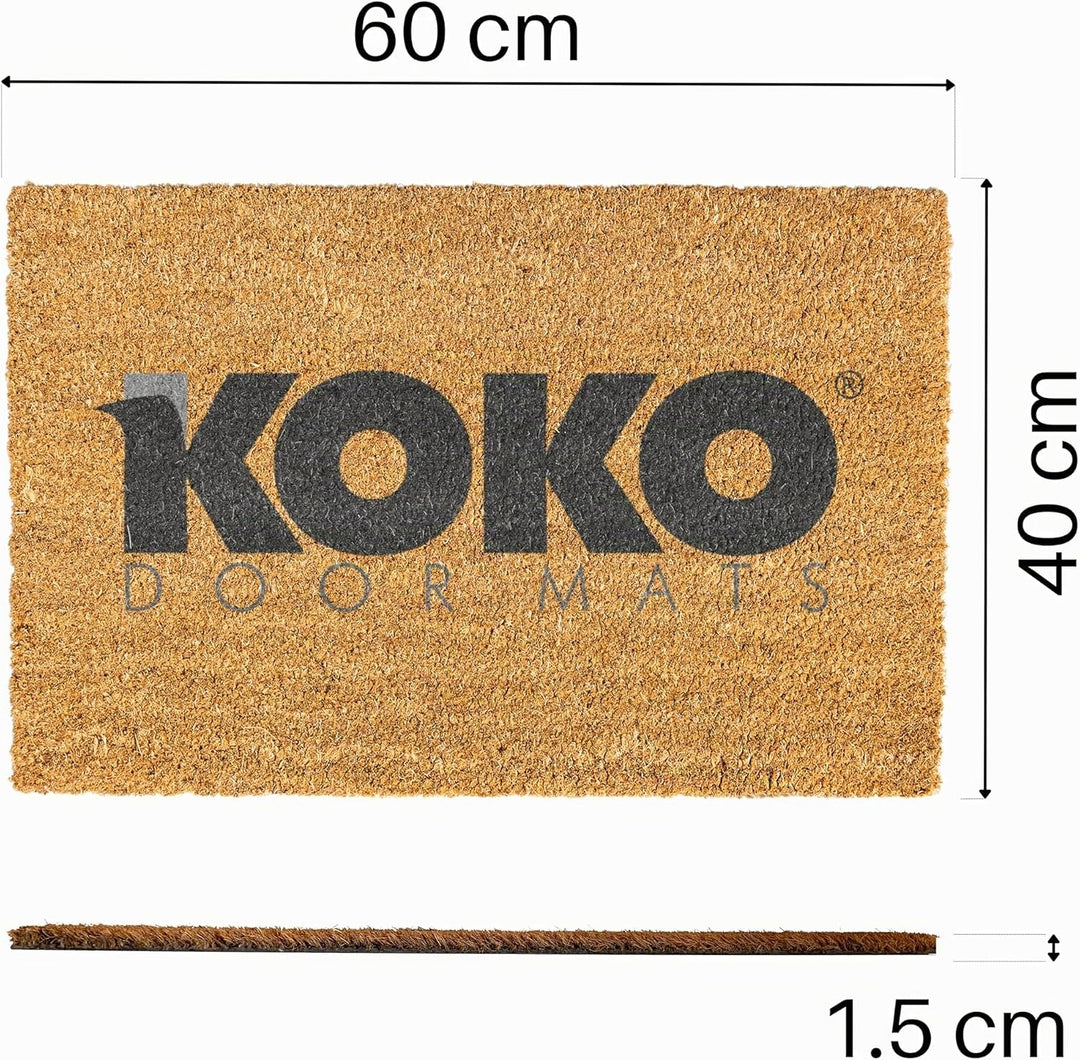 KOKO DOORMATS Fussmatte aussen - Türmatte aussen kokosmatte mit antirutsch PVC - Fussmatte lustig Th