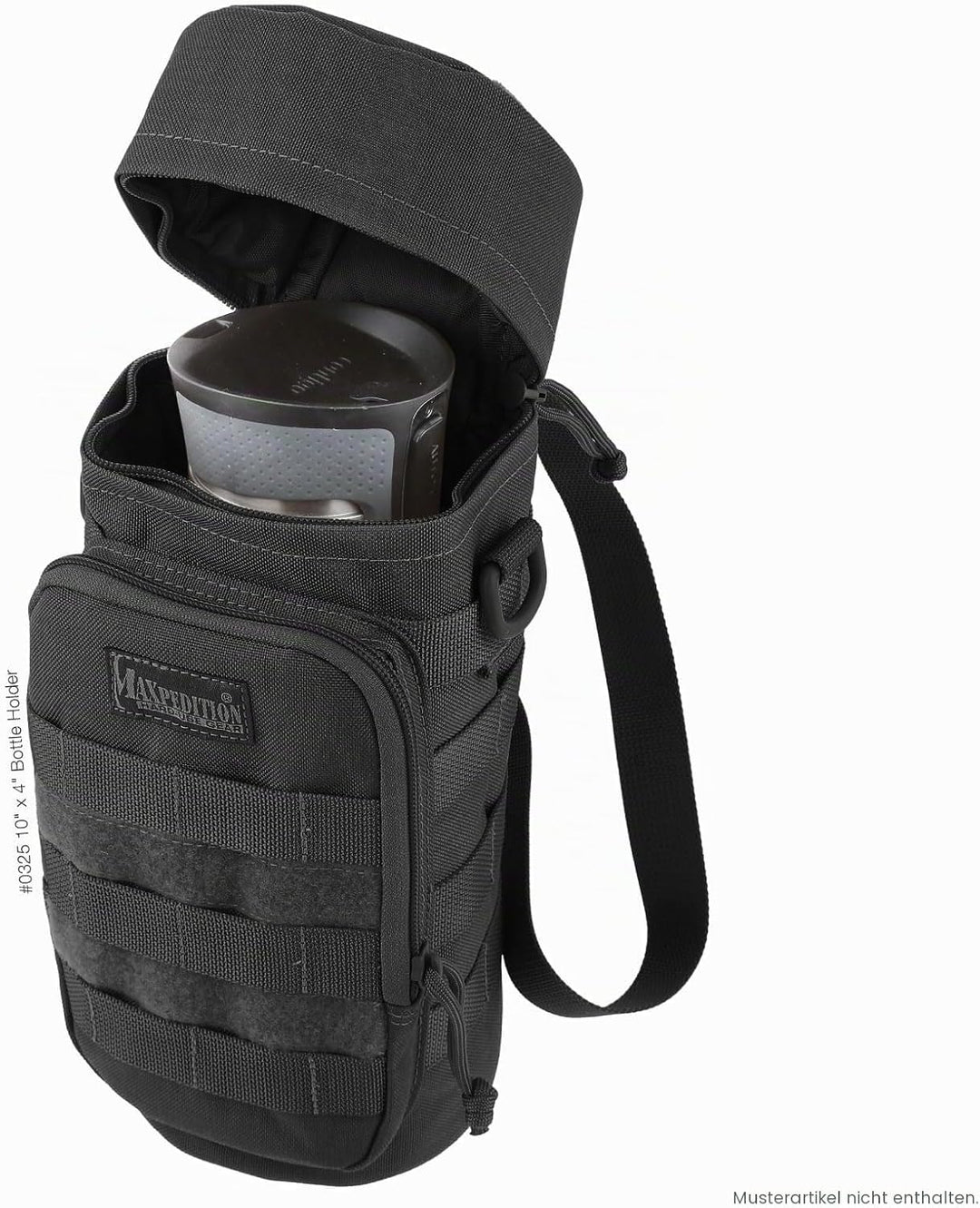 Maxpedition 12-Inch X 5-Inch Bottle Holder Schwarz, Schwarz