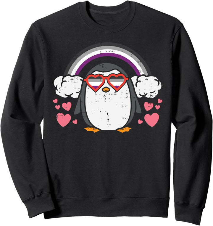 Penguin Asexual Flag Animal Gayguin LGBTQ Ace Pride Ally Sweatshirt