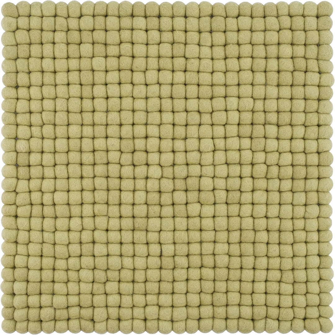 myfelt Filzkugel-Sitzauflage Stuhlauflage - Pitt - quadratisch, 36x36 cm, Hellgrün, Hellgrün