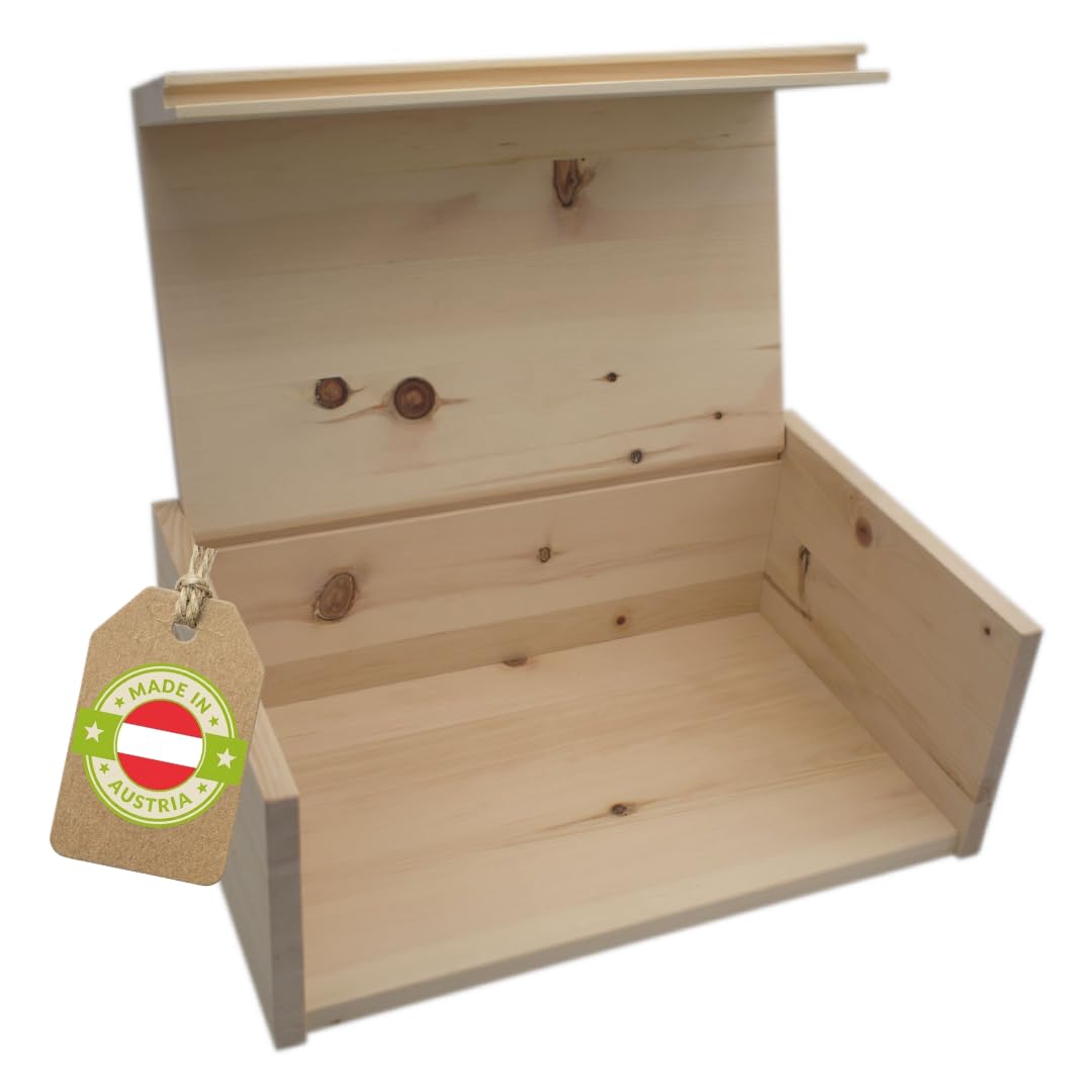 4betterdays.com NATURlich leben! Hochwertige Brotdose aus massivem Zirbenholz - Brotkasten mit aufkl