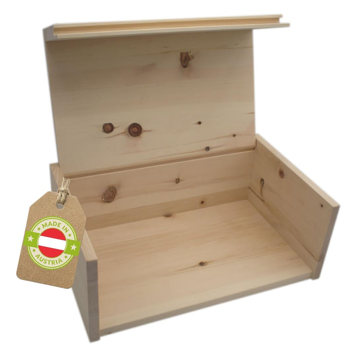 4betterdays.com NATURlich leben! Hochwertige Brotdose aus massivem Zirbenholz - Brotkasten mit aufkl