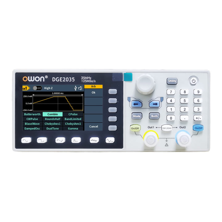 OWON DGE2035 Arbitrary Waveform Generator AWG 14bit Vertikale Auflösung 2CH 35MHz 125MSa/s 3,6 Zoll