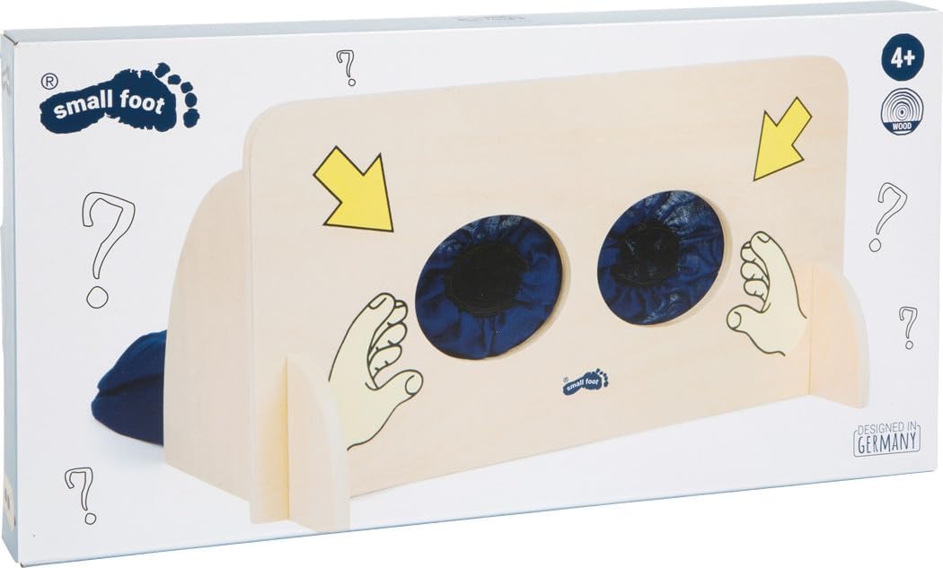 small foot Sinnesspiel Fühlwand aus Holz, Lernspiel zum Erfühlen von Gegenständen, ab 3 Jahren, 6570