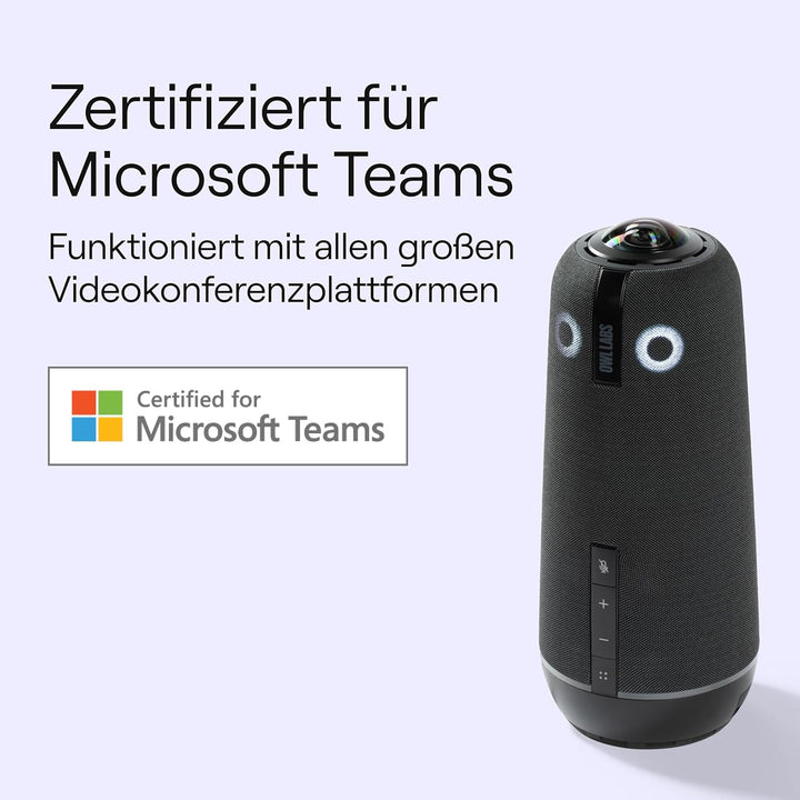 Owl Labs Meeting Owl 4+ 360-Grad, 4K Smart Videokonferenzkamera, Mikrofon und Lautsprecher (automati