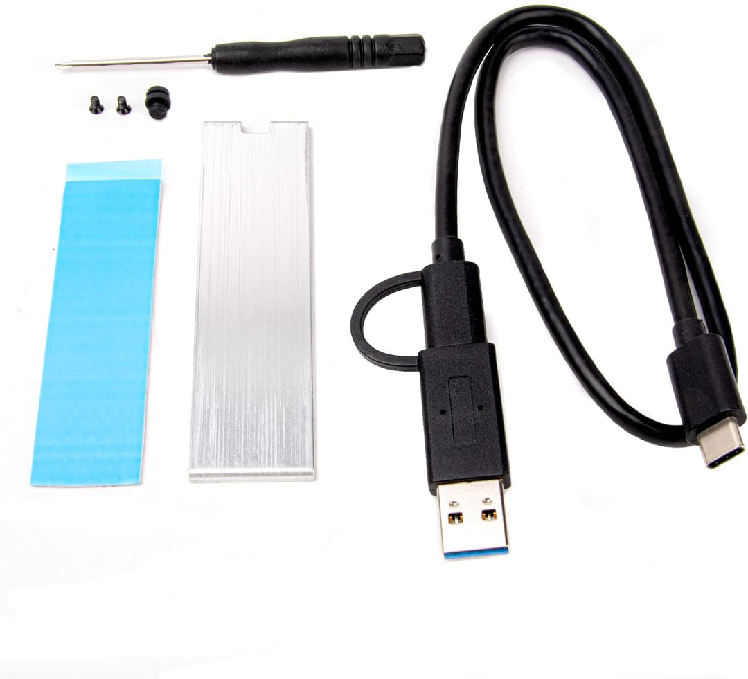 SilverStone Technology SST-MS13 - USB-C-3.2-Gen2-10-Gbps-NVMe- / SATA-M.2-SSD-RGB-Gehäuse, 71175, Sc
