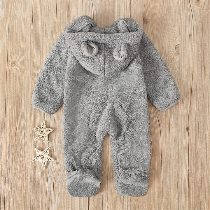 MNSWR Ohrenfüssiger Säuglingsoverall mit Kapuze Mädchen Babymantel Strampler Jungen Fleece Jungen St