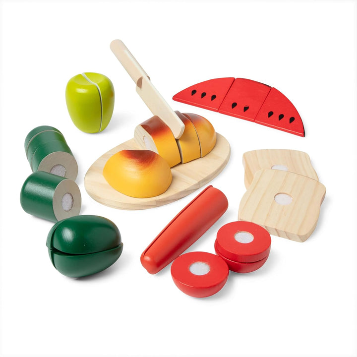 Melissa & Doug Schneiden von Essen aus Holz | Fantasiespiel | Essensspiel | 3+ | Geschenk für Jungen