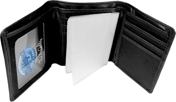 Siskiyou Sports Dreifach gefaltete Geldbörse aus geprägtem Leder Baltimore Ravens Tri-fold Schwarz,