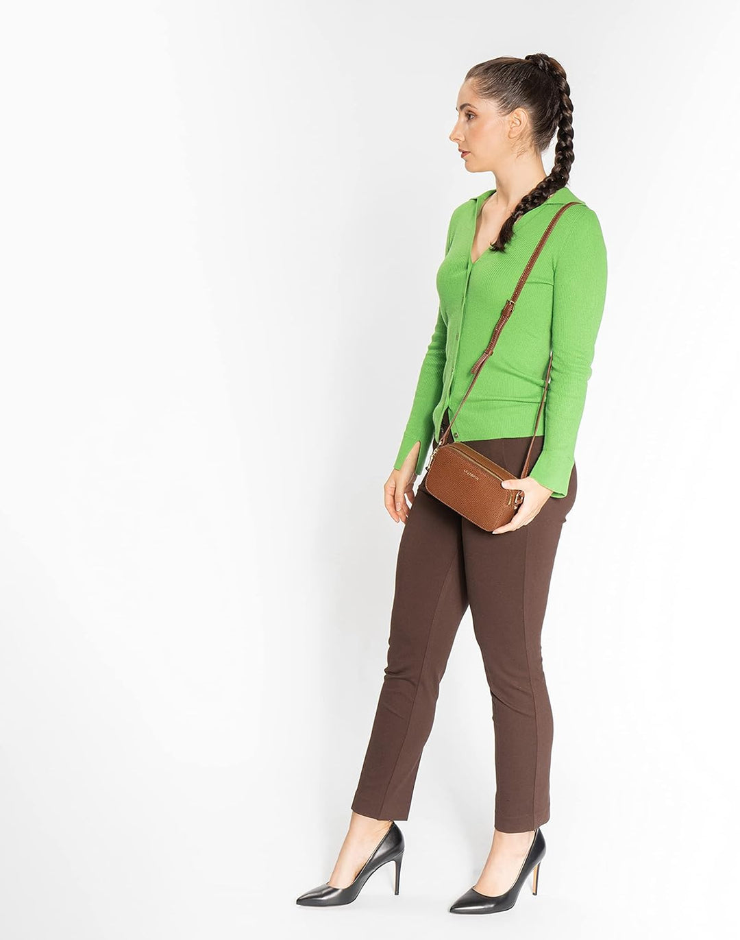 Lazarotti Bologna Leder Umhängetasche Damen | 2 Hauptfächer & längenverstellbarer Schulterriemen | m