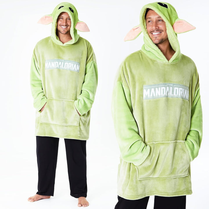 Disney The Mandalorian Hoodie Herren Oversized aus Fleece, Baby Yoda Pullover Herren
