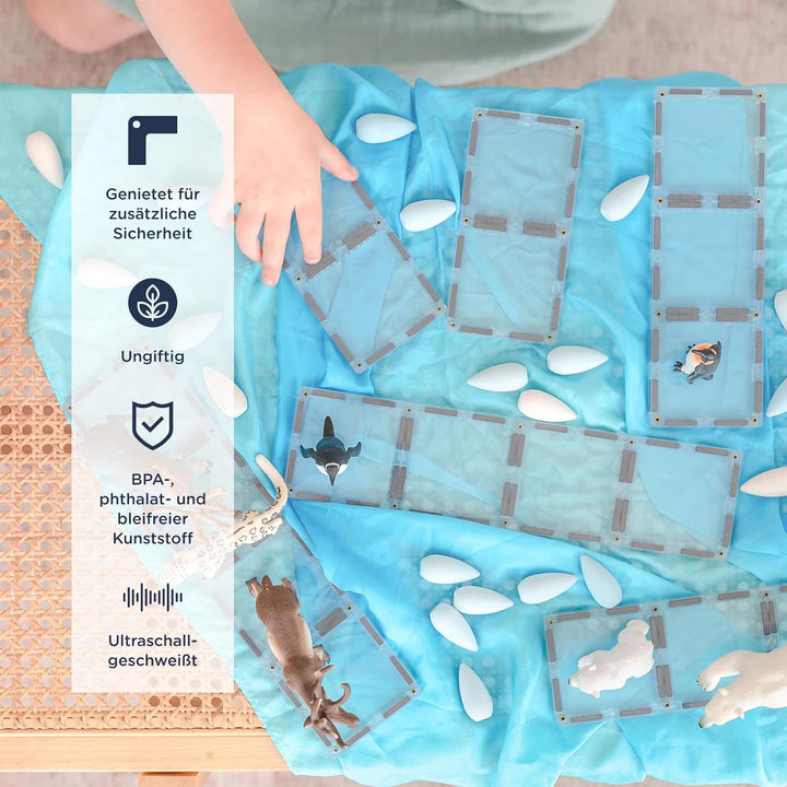 CONNETIX Magnetische Fliesen Klar Rechteckpackung, 12 Stück
